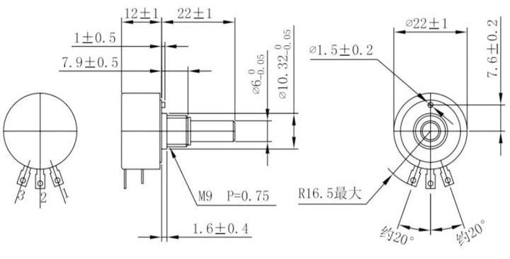 WDD22P1-SOO导电塑料电位器