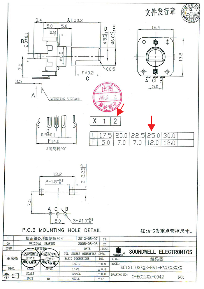 EC12旋转编码器规格书