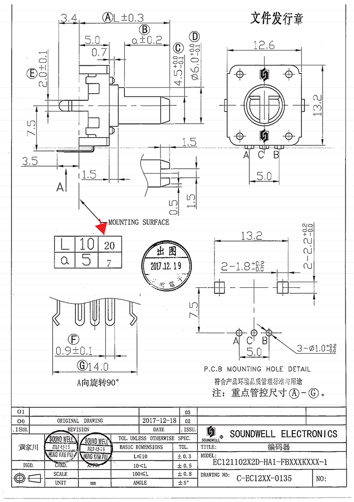 EC12编码器绝缘轴规格书