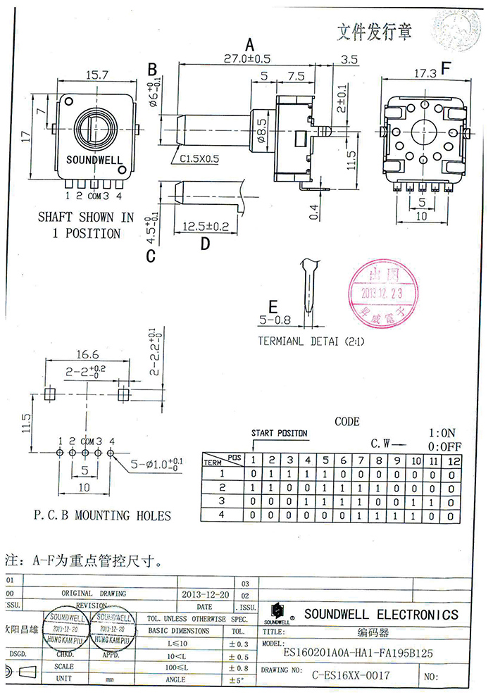 ES16绝对值编码器规格书
